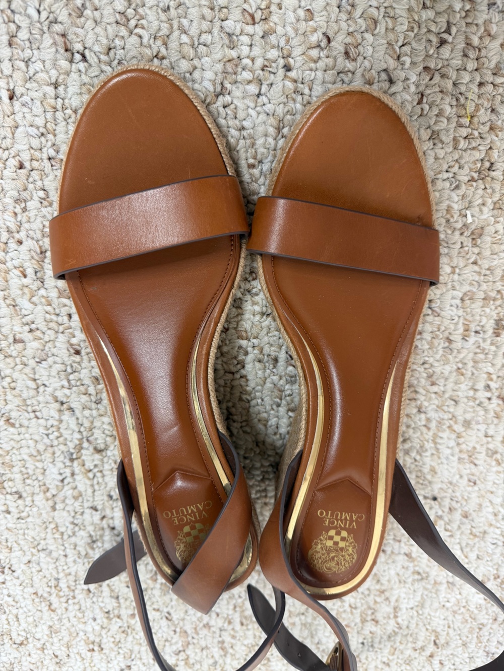 Vince Camuto Cognac Leather Slingback Sandals size 10M